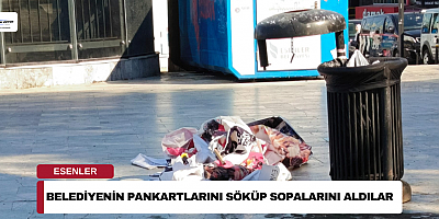 Belediyenin Pankartlarını Söküp Sopalarını Aldılar 
