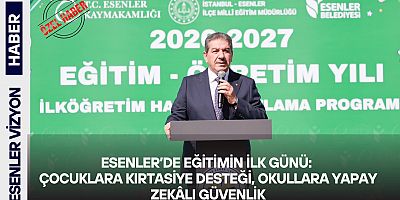 Esenler’de Eğitimin İlk Günü: Çocuklara Kırtasiye Desteği, Okullara Yapay Zekâlı Güvenlik