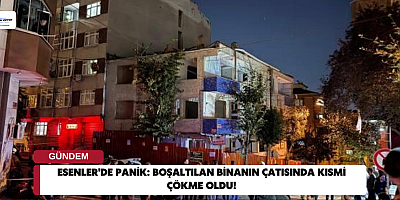 Esenler'de panik: Boşaltılan binanın çatısında kısmi çökme oldu!