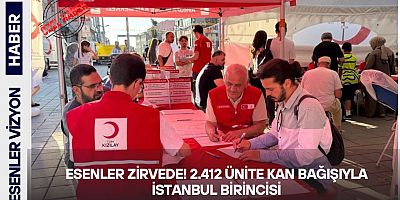 Esenler Zirvede! 2.412 Ünite Kan Bağışıyla İstanbul Birincisi